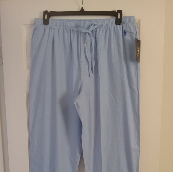 New Men's Polo Light Blue Pajama Bottoms XL - Picture 1 of 6